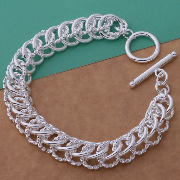 Lucky Silver Color Charm Bracelets For Women Christmas Gifts Lady Popular Fashion Classic Jewelry Gorgeous TO/bktakcaa | Украшения и