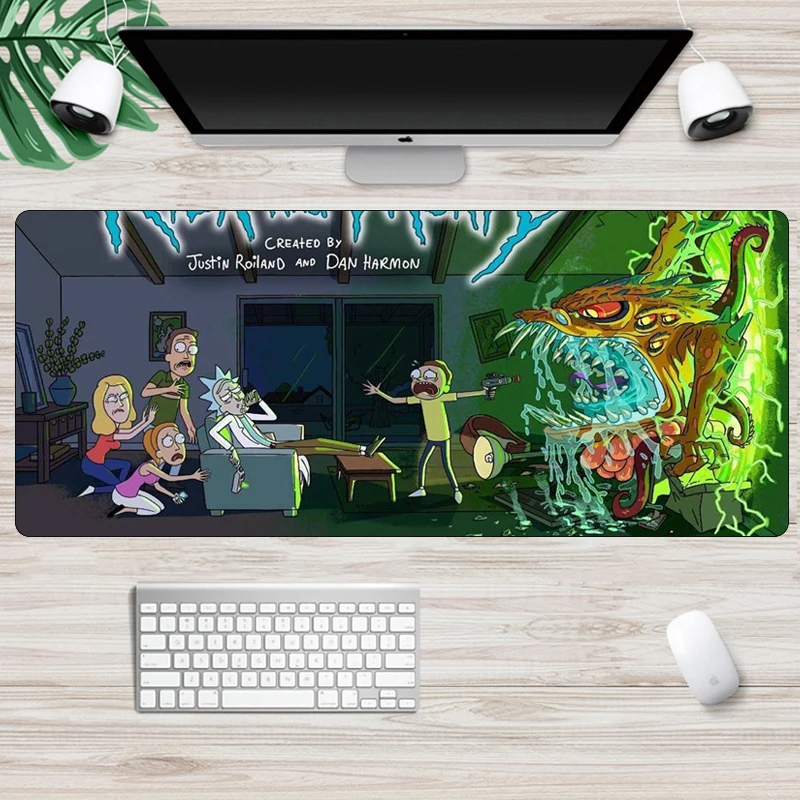 70x30 см XL игровой коврик для мыши Рик и Морт с запирающимся краем большой