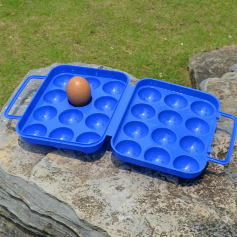 Portable Plastic 6/12 Eggs Storage Box Crisper Outdoor picnic portable plastic Egg box Case Folding Basket Portable Carry images - 6