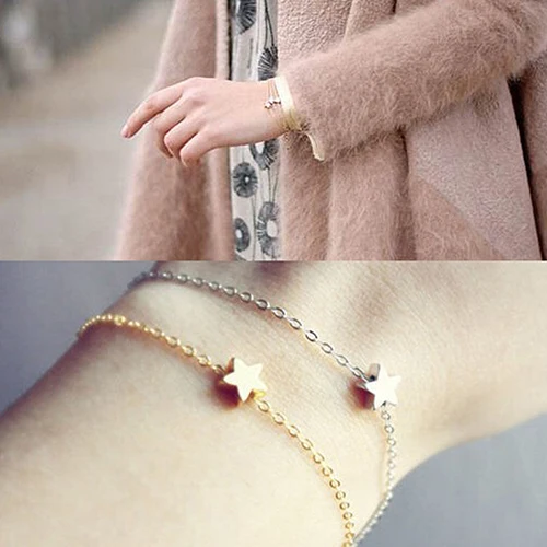 Женский модный ювелирный подарок Bluelans позолоченный браслет с простой подвеской