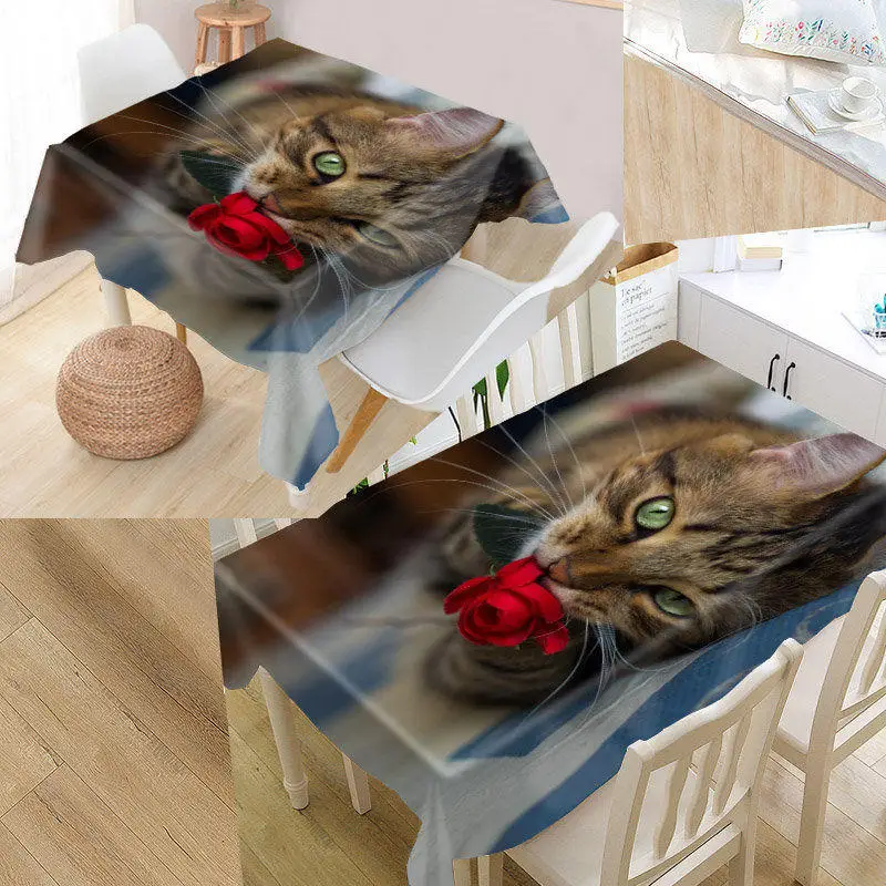 Shunqian Custom Cat скатерть с животными квадратная/прямоугольная для свадебного стола