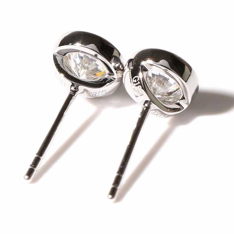 Серьги-гвоздики Transgems Classic 14K 585 белое золото серьги с муассанитом для женщин 5 мм F