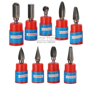 Карбид вольфрама роторный заусенец 6 мм хвостовик резак Вольфрамовая сталь Шлифовальная головка твердого сплава роторная пилка абразивный инструмент