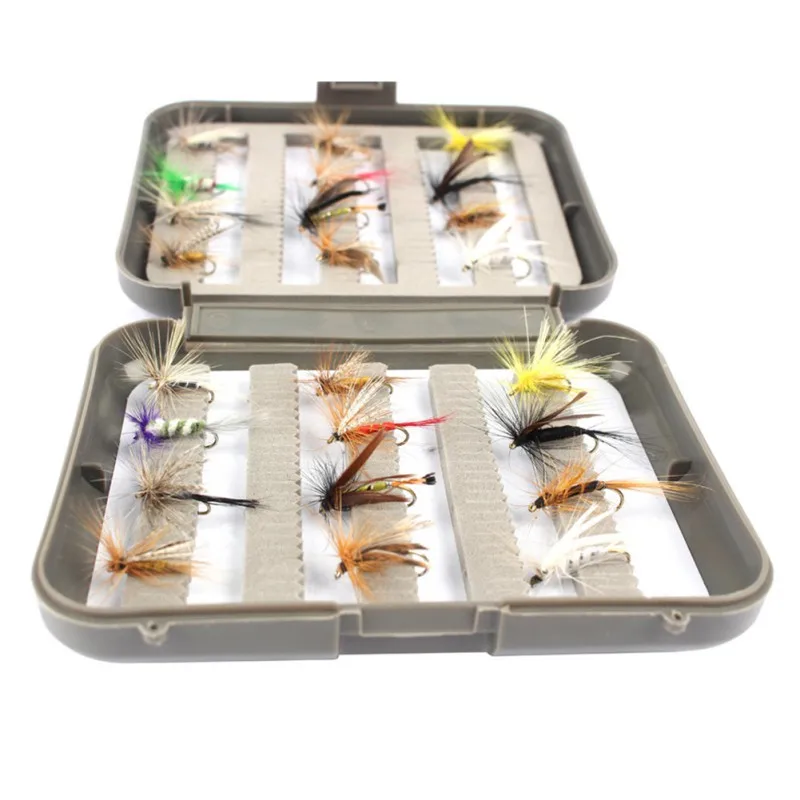 24 PCS Fake Fihing Bait Bionic Fly Hook Dry Squid Salmon Hooks Fishing Insects And Feathers | Спорт и развлечения