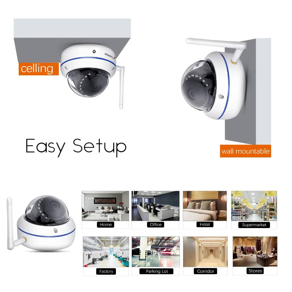 Eyessys Мини Беспроводная H.265 1080P IP 15IR светодиодный ная камера видеонаблюдения Wi-Fi МП