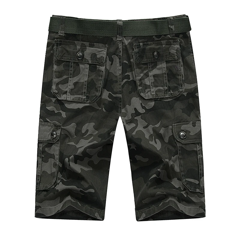 Шорты Карго мужские летние с несколькими карманами однотонные пляжные шорты