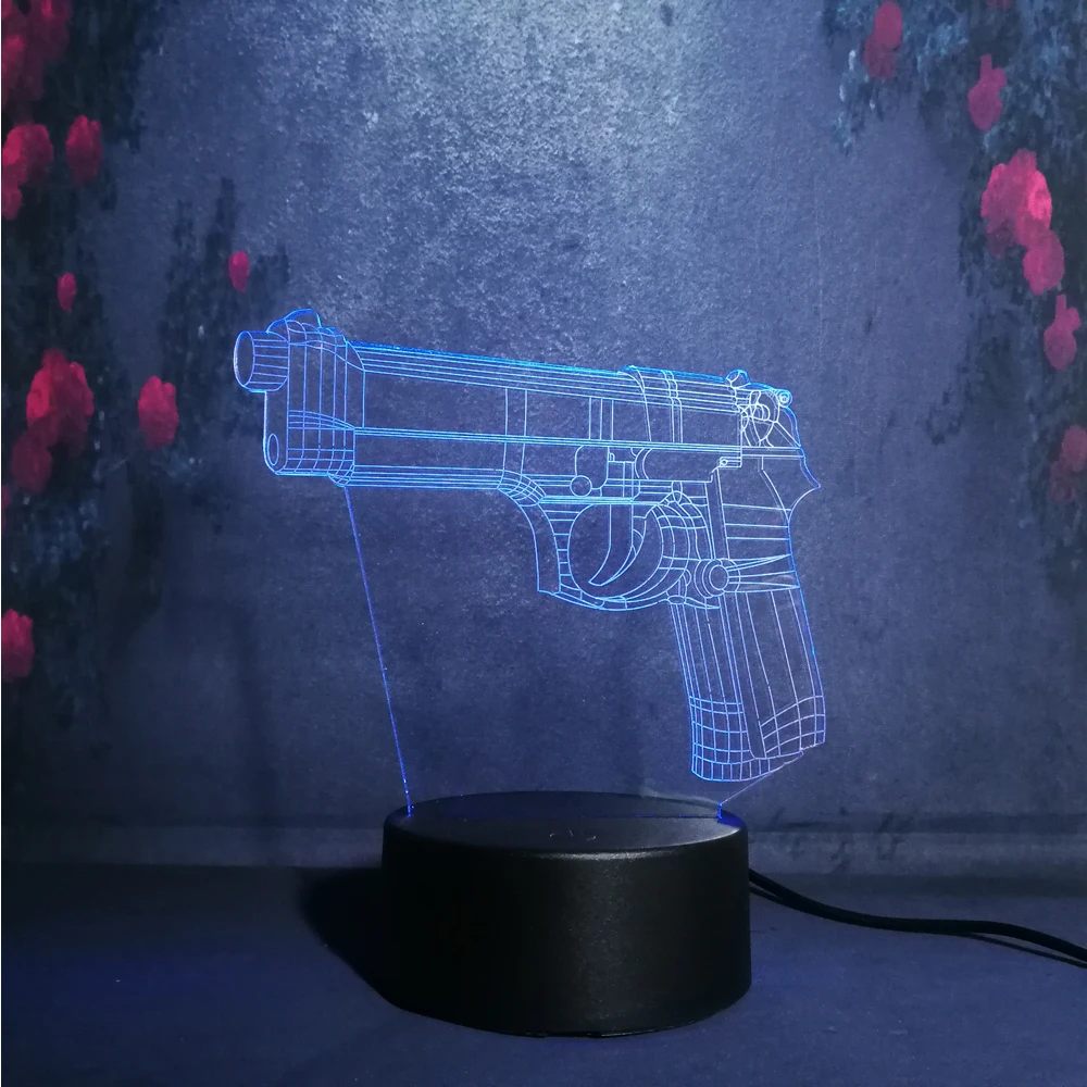 Битва рояль игра PUBG TPS пистолет винтовка LED ночник настольная лампа USB лампы