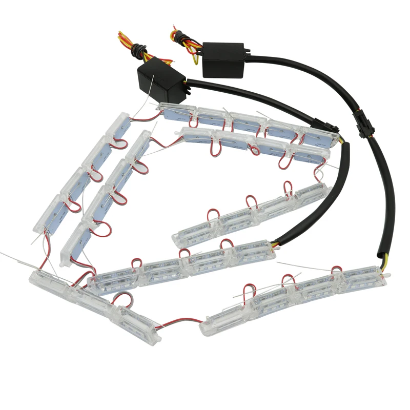 2x Гибкие Светодиодные Автомобильные фары дневного света светильник DRL указатель