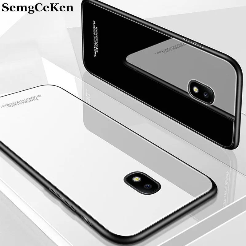 SemgCeKen стеклянный зеркальный чехол для Samsung Galaxy J3 J5 J7 2017 года j330 j530 j730 силиконовый