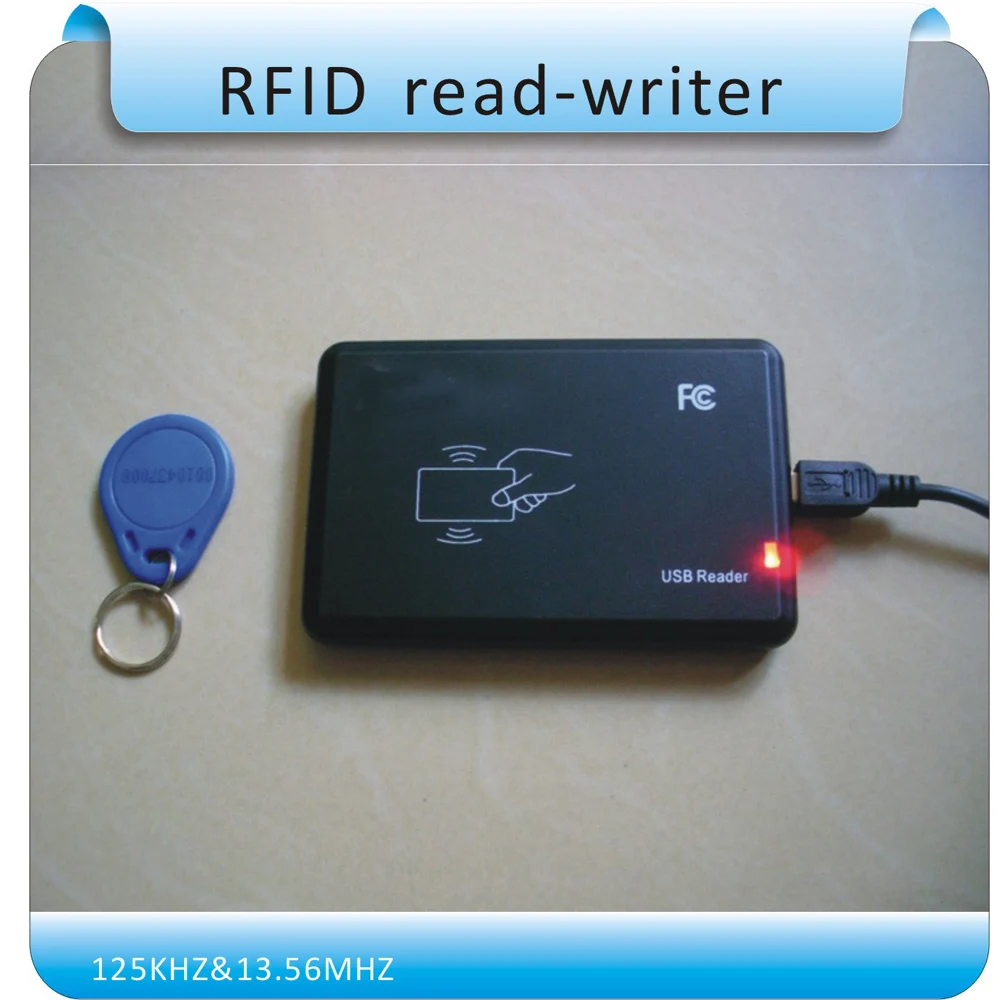 125 кГц и 13,56 МГц двойная Рабочая Частота RFID считыватель/USB порт без привода, запись номера заказа