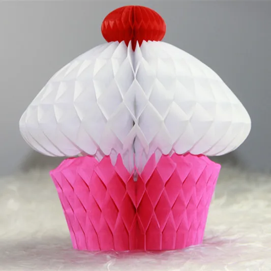 10pc 20cm Tissue Paper Cupcake Honeycombs Kids Birthday Party Decoration Bauble Pendant Summer Garden Supplies | Дом и сад