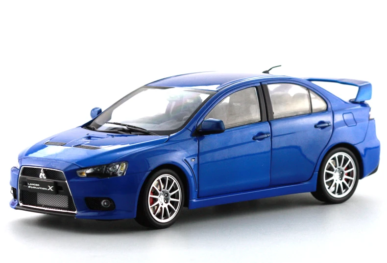 1:18 литья под давлением модель для Mitsubishi Lancer Evolution X 10 синий сплав игрушечный автомобиль миниатюрная коллекция подарки EVO X