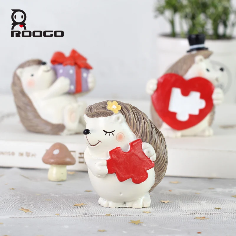 ROOGO украшения дома аксессуары фигурки Творческий милый маленький еж животных украшение стола любителей подарки для по