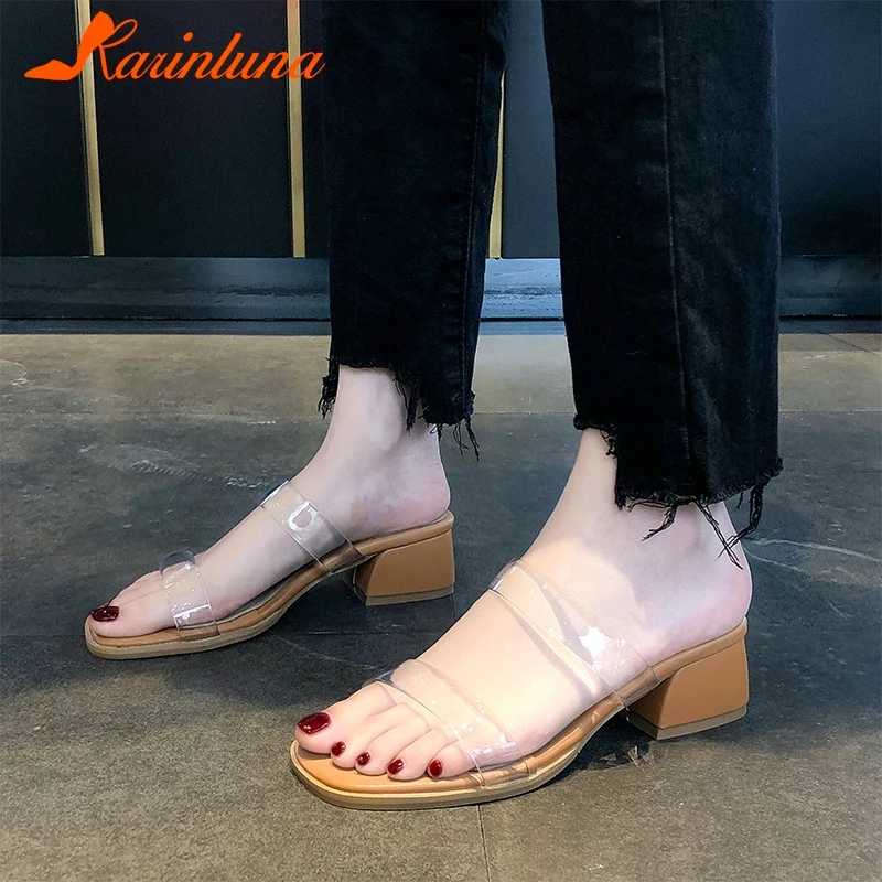 KARINLUNA/2019 шикарные стильные модные вечерние летние шлепанцы элегантные женские повседневные вьетнамки на