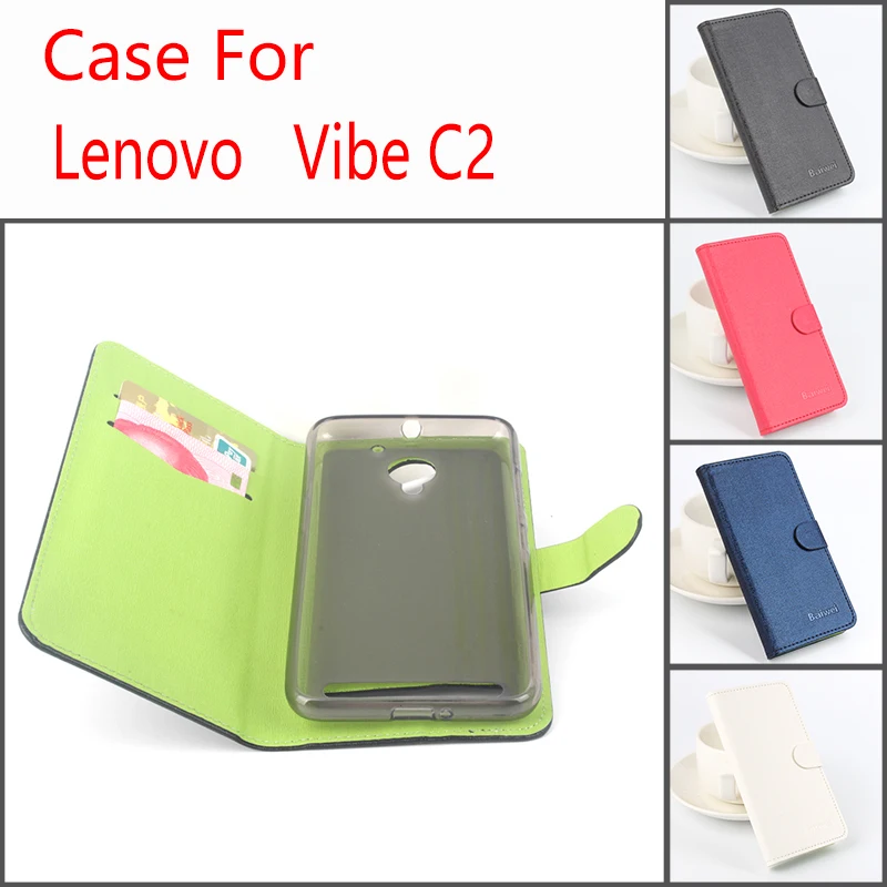 Для Lenovo Vibe C2 высокого качества текстуры кожаный чехол футляр для телефона с