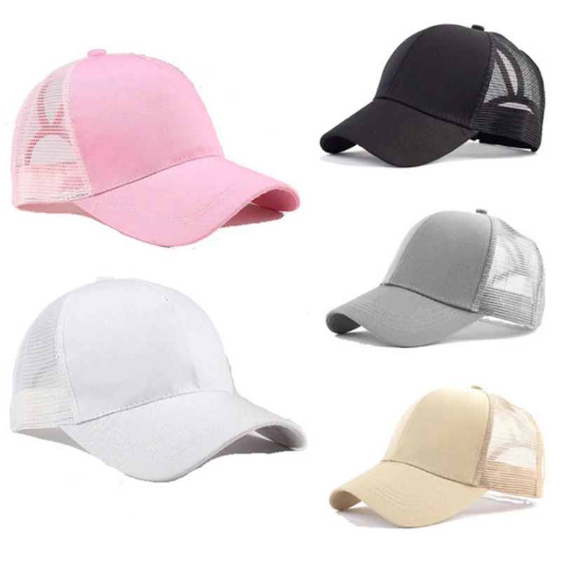 Новая Женская бейсбольная кепка с хвостиком Snapback летняя уличная спортивная сетчатая Шапка черного, белого, серого, розового цвета