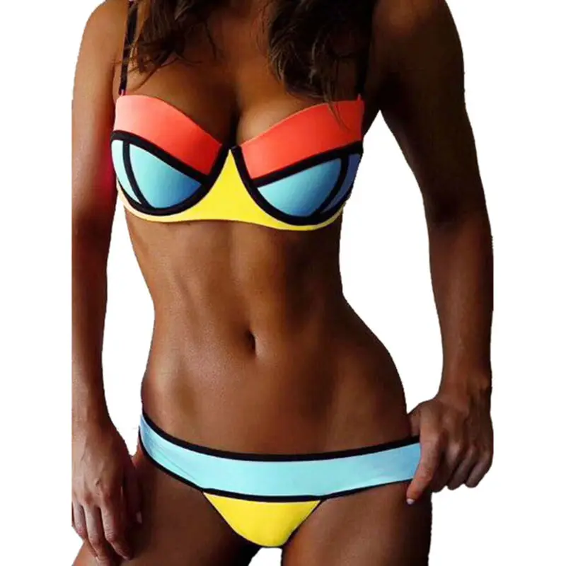 Купальник женский бикини из неопрена с пуш апом|womens neoprene bikini swimwear|suit upsuit suit |
