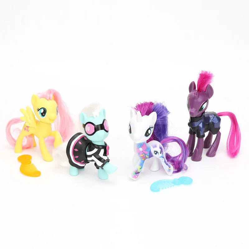 Игрушки My Little Pony, коллекционные экшен-фигурки из ПВХ, персонажи мультсериала «Дружба — это чудо» — пони Радуга Дэш, Пинки Пай, Лира Хартстрингс, Рарити