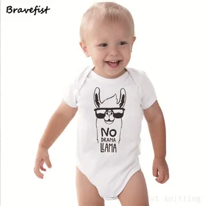 Комбинезон для маленьких мальчиков и девочек, комбинезоны, хлопковая одежда, наряды, детские летние комбинезоны для малышей, без драпировки, лама, комбинезон, 0-24 мес.