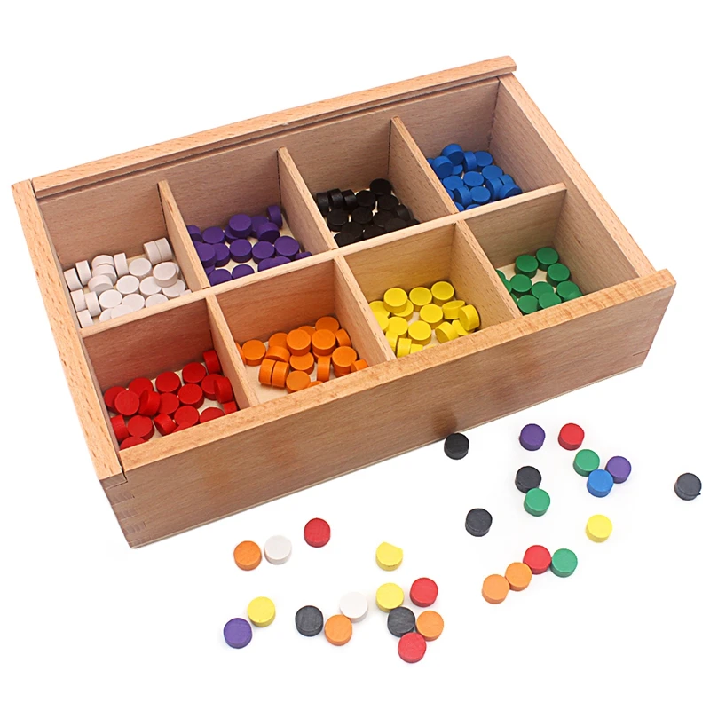 Игрушки для маленьких детей Froebel Gabe10 точек цвета счетные когнитивные Деревянные красочные бусины линии лица обучения обучающие средства обучения