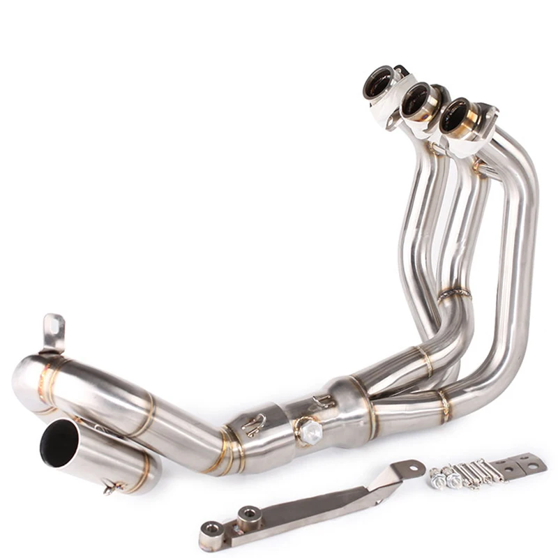 Old design Silver MT09 MT-09 MT 09 мотоцикл полный выхлоп Системы средняя Передняя выхлопная труба Соединительная труба скольжения на для Yamaha- FZ-09 MT-09 - Цвет: Old design Silver