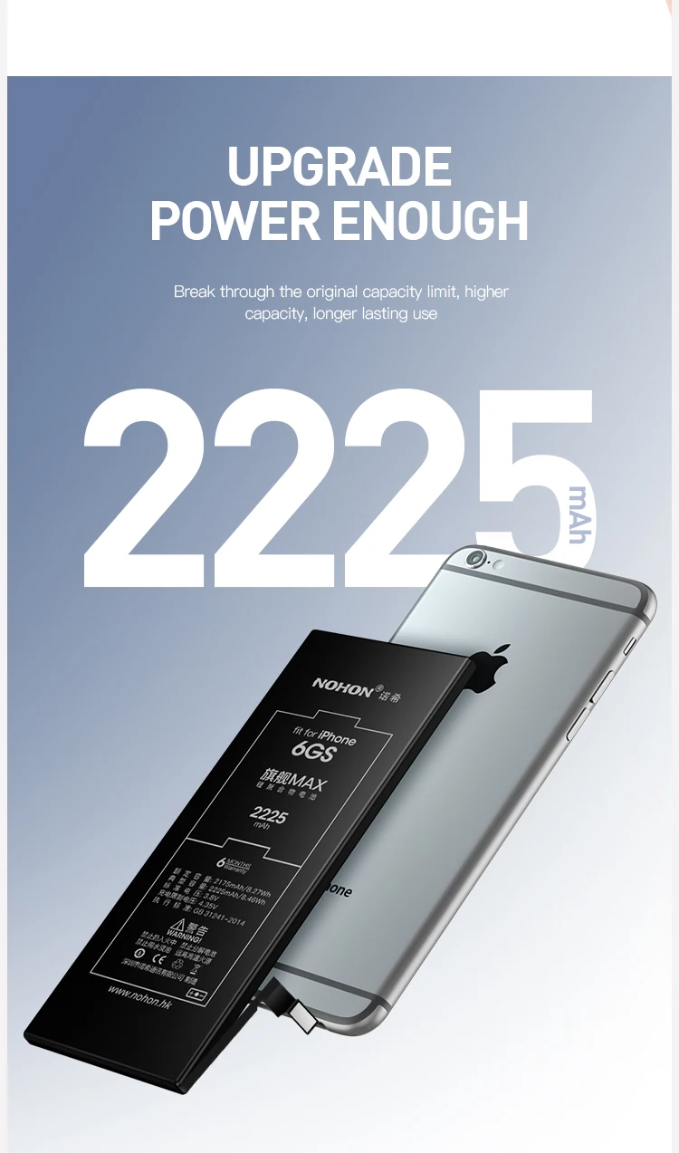 NOHON литиевая батарея для Apple iPhone 6S 6, 7, 5S, 5, iPhone 6S, iPhone 6, iPhone 5S, сменные батареи для телефона, батарея 2060 мА/ч