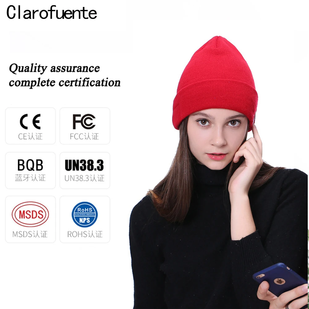 Музыкальная шапка Clarofuente BTM1 HiFi Fone de Ouvido Bluetooth акриловая зимняя Mic EcouteurSans Fil