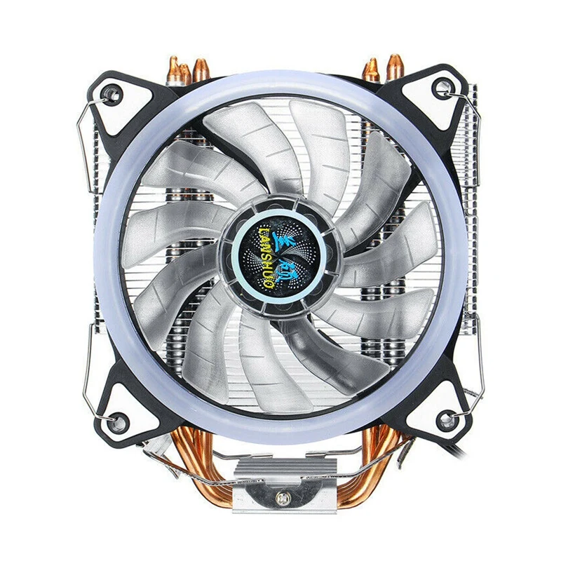 As shown Cpu Cooler 4 Heatpipes 3Pin 120 мм светодиодный вентилятор RGB тихий для Lga 775/115X/1366 Amd - Цвет: As shown