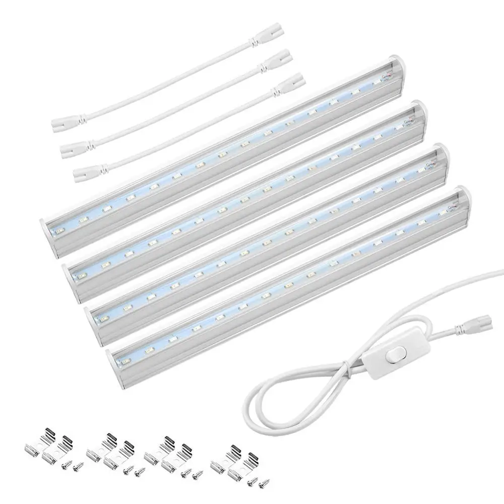 4xtube with switch 110V 220V LED Tube bulb Full Spectrum LED Plant Grow light Indoor Greenhouse Seeding Flower Hydroponics grow lamp bar light - Emitting Color: 4xtube with switch