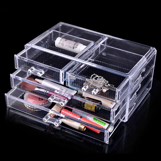 Прозрачная акриловая пластиковая коробка органайзер для ювелирных изделий
