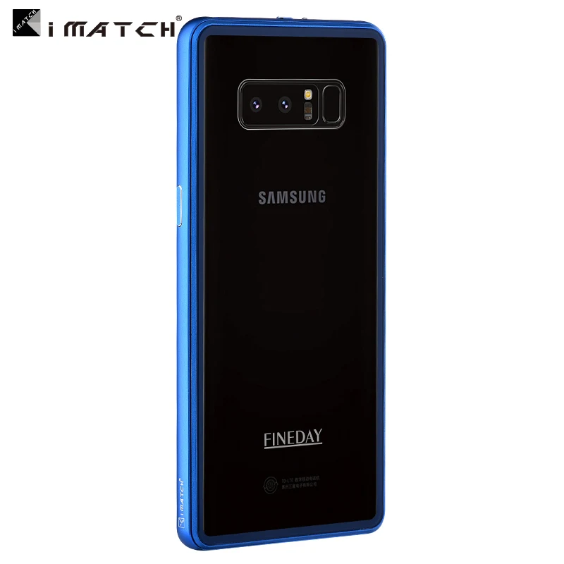 blue Для samsung Galaxy Note 8 чехол Роскошный 9H твердость прозрачное закаленное стекло крышка+ Алюминиевый металлический бампер набор чехол для телефона s Note8 - Цвет: blue