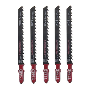 HANSCH 5 шт. набор джиг пила T144D лезвия Быстрая резка возвратно-поступательное 100 мм для дерева ПВХ фибровая пила Лезвие электроинструменты