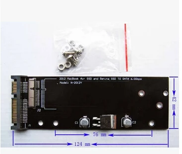 2012 mSATA 24pin SSD к 22pin SATA адаптер карты для MD223 M224 MD231 MD232 A1466 A1465 A1398 A1425 с винтом |