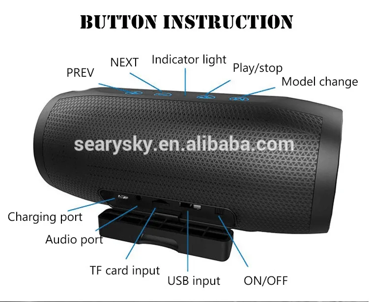 ZEALOT S16 Portable Wireless Speaker Bluetooth Soundbar Column Super Bass 3D Stereo Sound TF Card AUX 20h Play With Microphone |