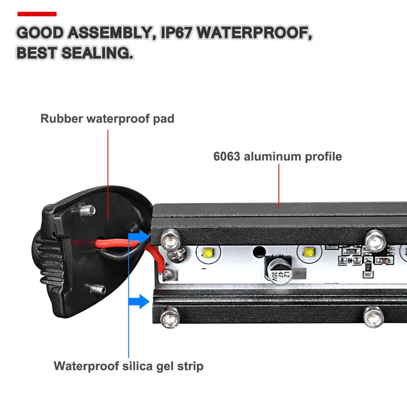 DERI Super Slim LED Work Light Bar Single Row 7 13 20 26 31 inch 18W 36W 54W 72W 90W For Car Boat Off Road Lights barra led | Автомобили и
