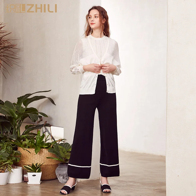 ZHILI Women Open Front Cardigan Sweater Button Down Knit Thin Coat |