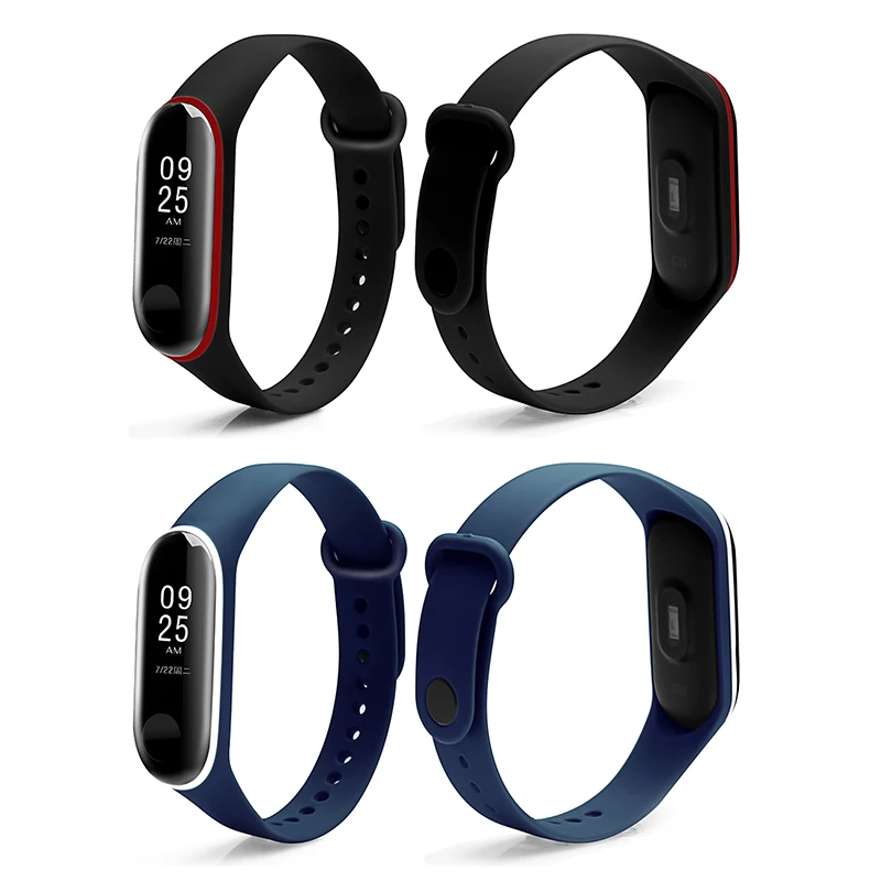 Двухцветный ремешок BOORUI Miband 3 умные аксессуары для xiaomi mi силиконовый сменный на