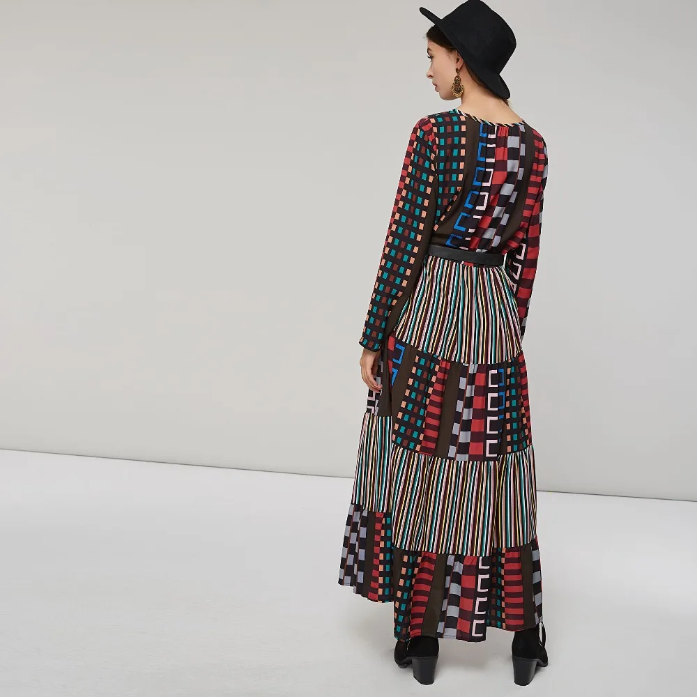 Bohoartist Boho классический принт Длинные платья Для женщин 2018 дамы Повседневное