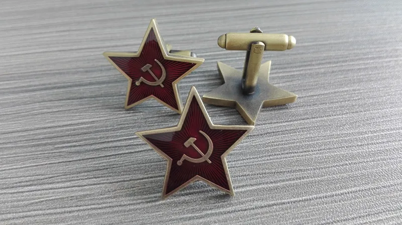 

Бронзовые запонки и булавка Красная Звезда