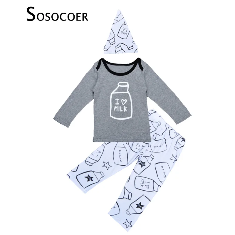 Комплект одежды SOSOCOER для мальчиков и девочек с молочной бутылочкой футболка
