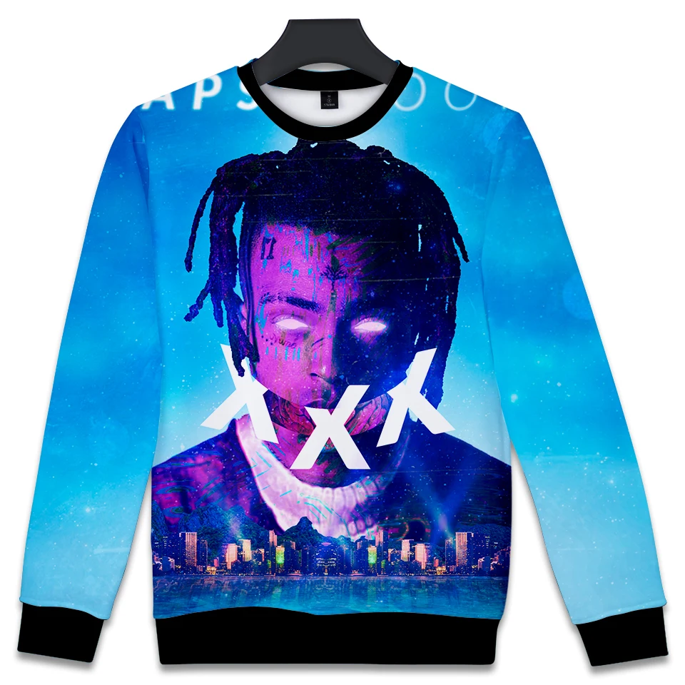 2018 3D xxxtentacion толстовки для мужчин/женские с капюшоном Хлопковая зимняя популярная