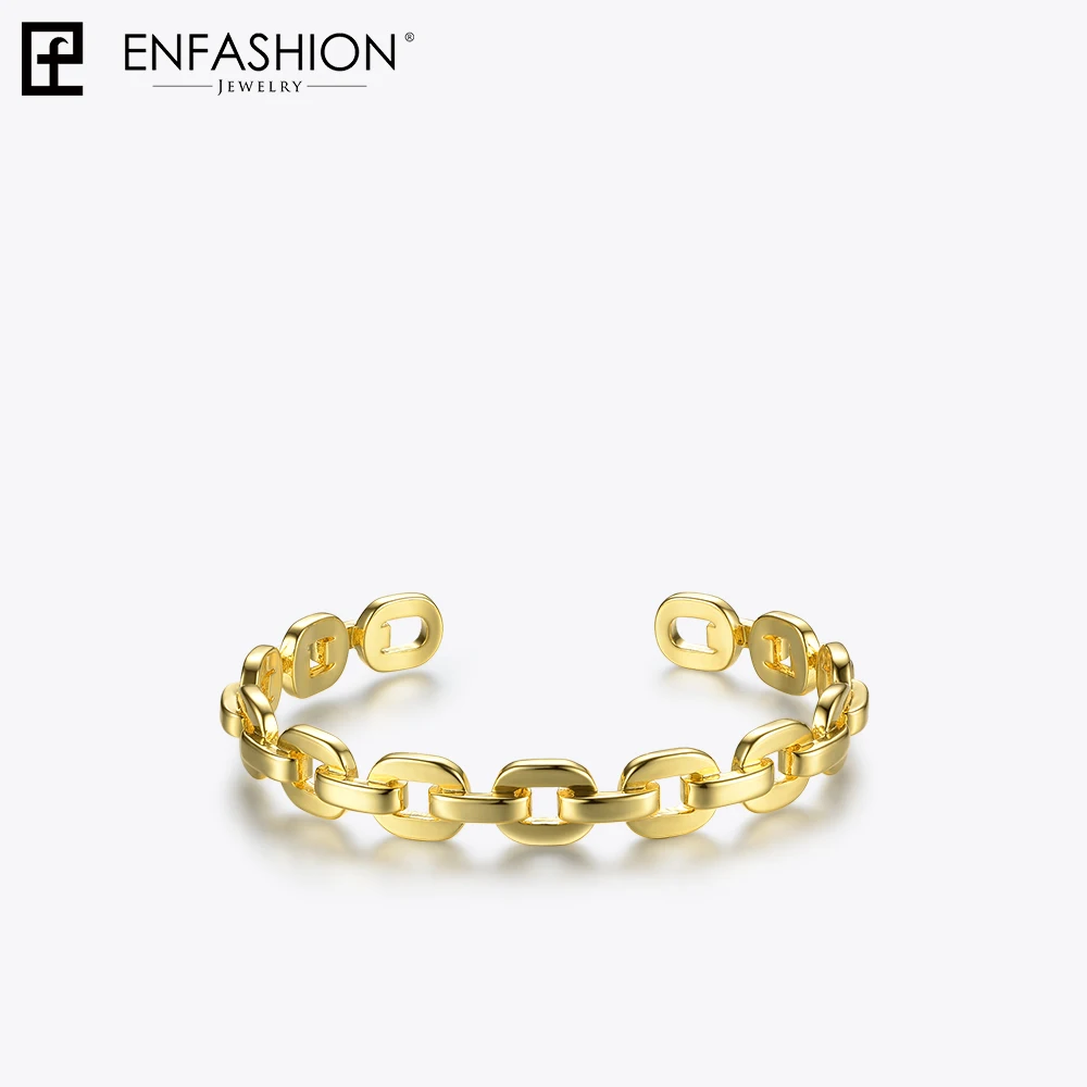 Enfashion чистая форма маленькая цепочка браслеты на запястье золотой цвет латунные