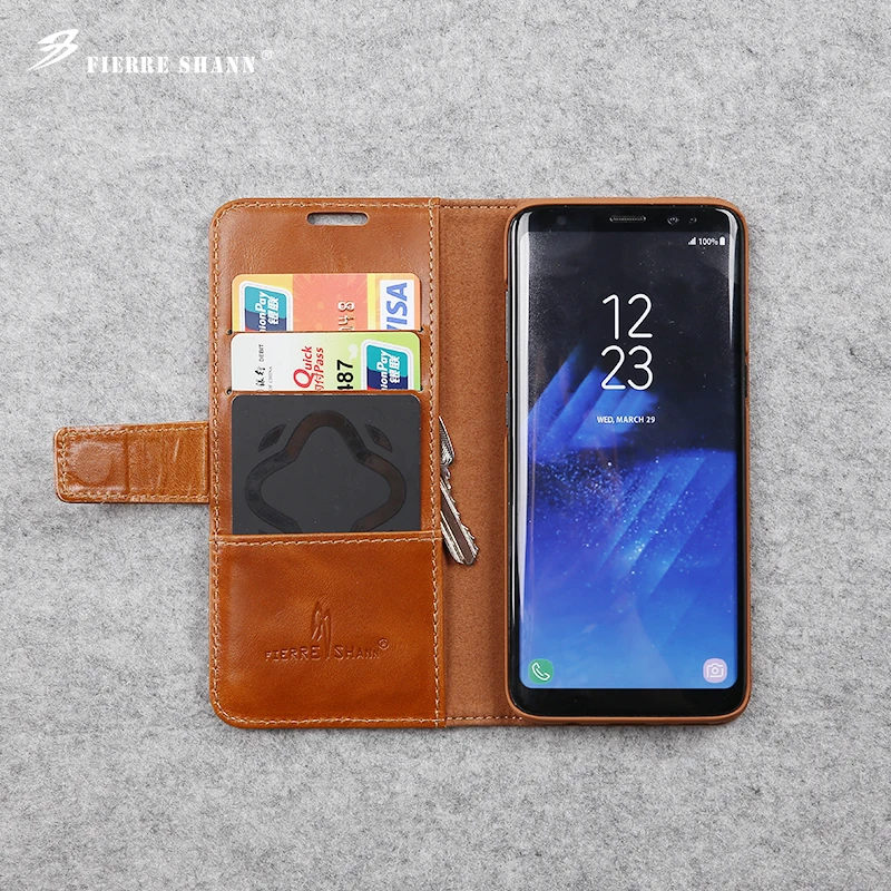Fierre Шенн для samsung Galaxy S8 Чехол кожаный кошелек чехол магнитная слот карт фолио