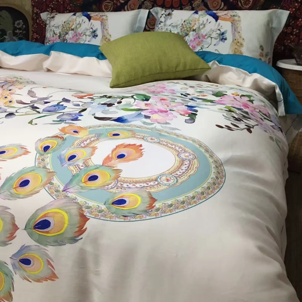 Luxury Brand Bedding Set Egyptian Cotton Duvet Cover Sheet Pillowcases Bedroom Textile Bed Line King Queen Size Bohemia | Дом и сад