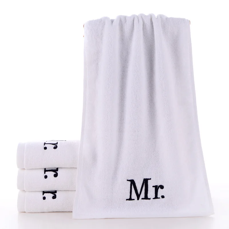 Белый Хлопок Mr& Ms супер удобные роскошные черные и белые большие банные полотенца мягкие махровые Лицо Руки пляж Ванная комната полотенце для взрослых - Цвет: Белый