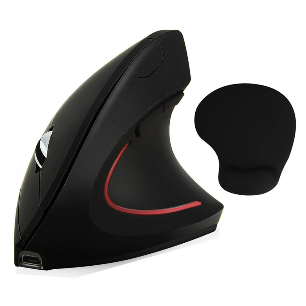 

2.4GHz Wireless Mouse Rechargeable Ergonomic Optical Vertical Mice USB Charging Cable EM88