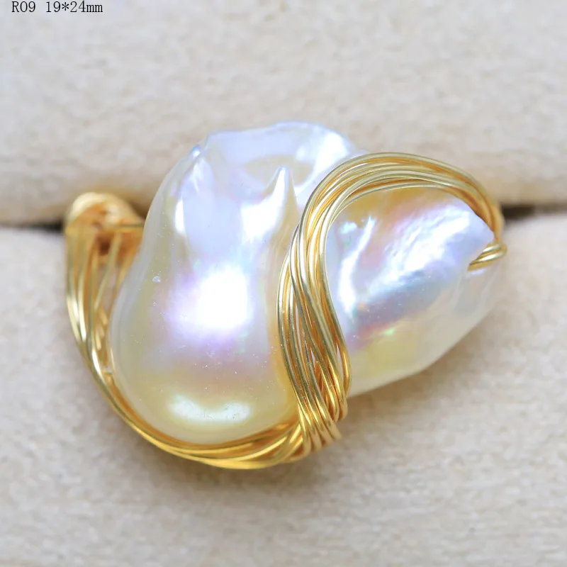 Большие бусины в стиле барокко ручной работы с натуральным пресноводным белым