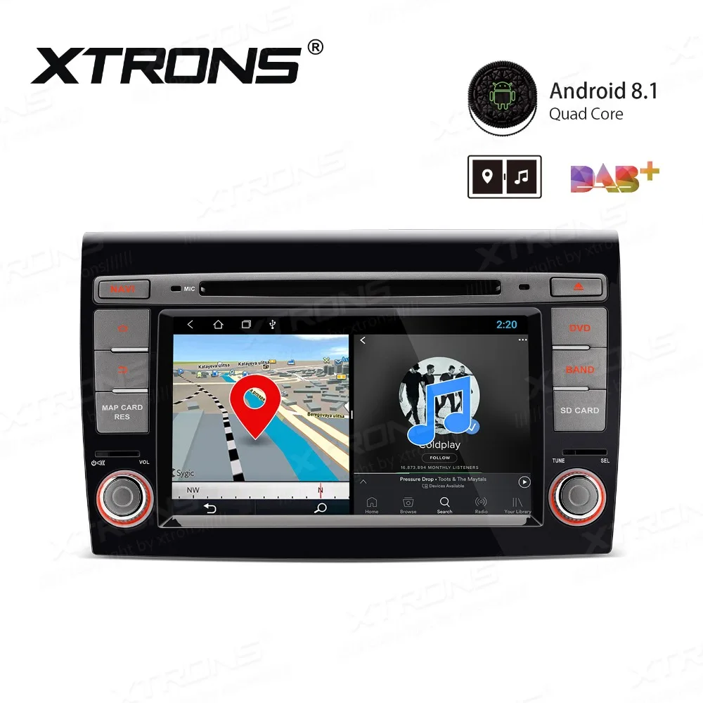 Мультимедийная система XTRONS 7 дюймов Android 8 1 DVD-плеер для Fiat Bravo 198 2007-2014 GPS-навигация