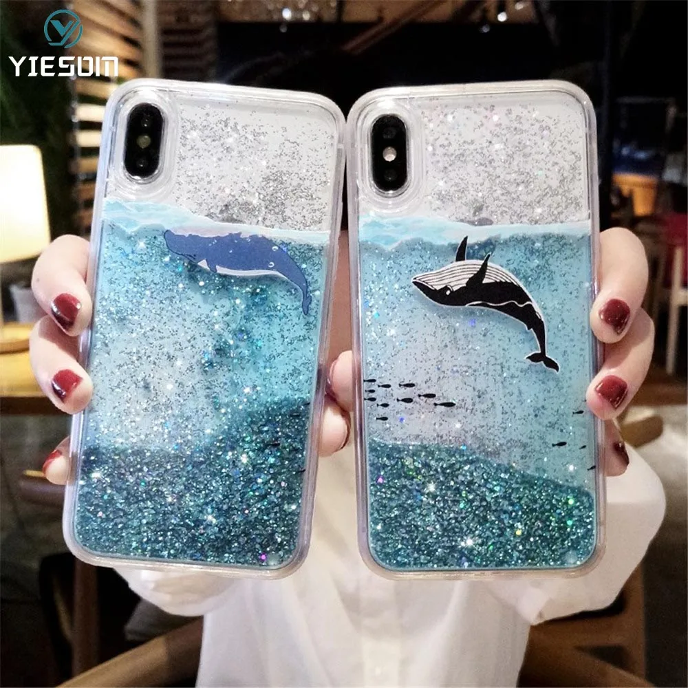 Чехол для iPhone XS Max XR 8 7 жидкие зыбучие пески Мягкие TPU Sillcone телефонные чехлы X Coque Plus