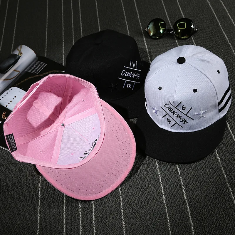 Черная Звезда вышивка хип хоп кепки для женщин мужчин мальчиков Snapback шапки весна